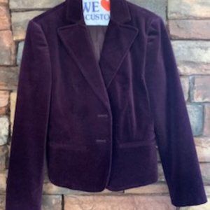 Velvet cropped purple blazer